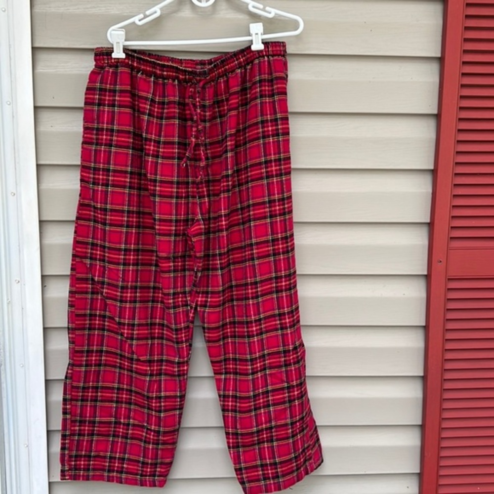 Andrew Scott mens red plaid flannel pajama pants